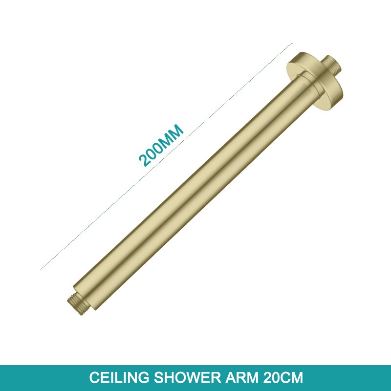 Ceiling Wall Mounted Overhead Shower Arm Set Gold Head Shower Holder Square Round Stainless Steel: SA0004BG-86
