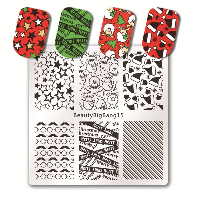 Beauty BigBang Nail Stamping Plates Nature Flower Butterfly Bird Theme Image Stainless Steel Nail Art Stamping Template XL-095: BBB15