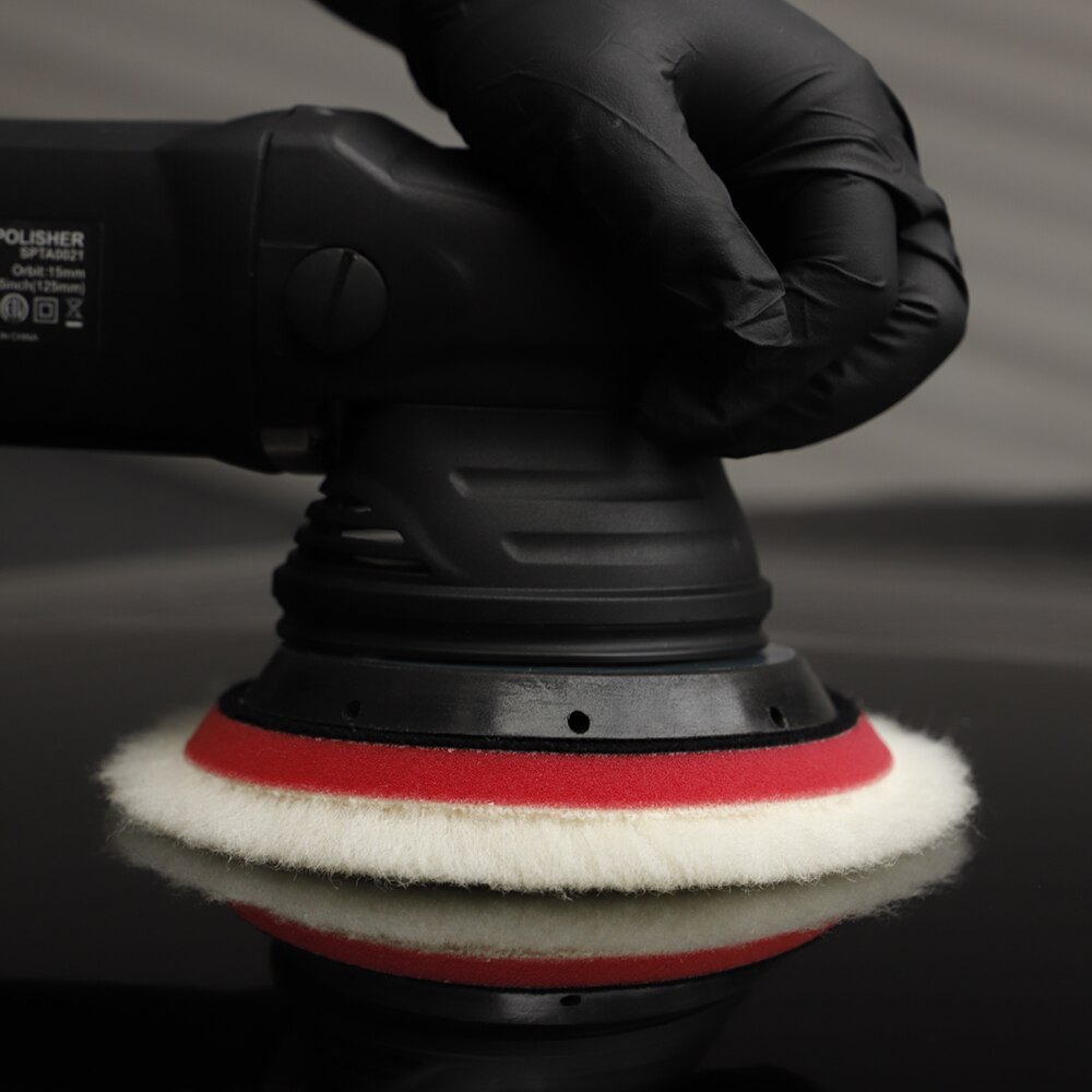 (Single ) SPTA 3&quot;/5&quot;/6&quot; Polishing Pad High Density Lambs Long Hair Wool Pads for RO DA Polisher Buffing Waxing