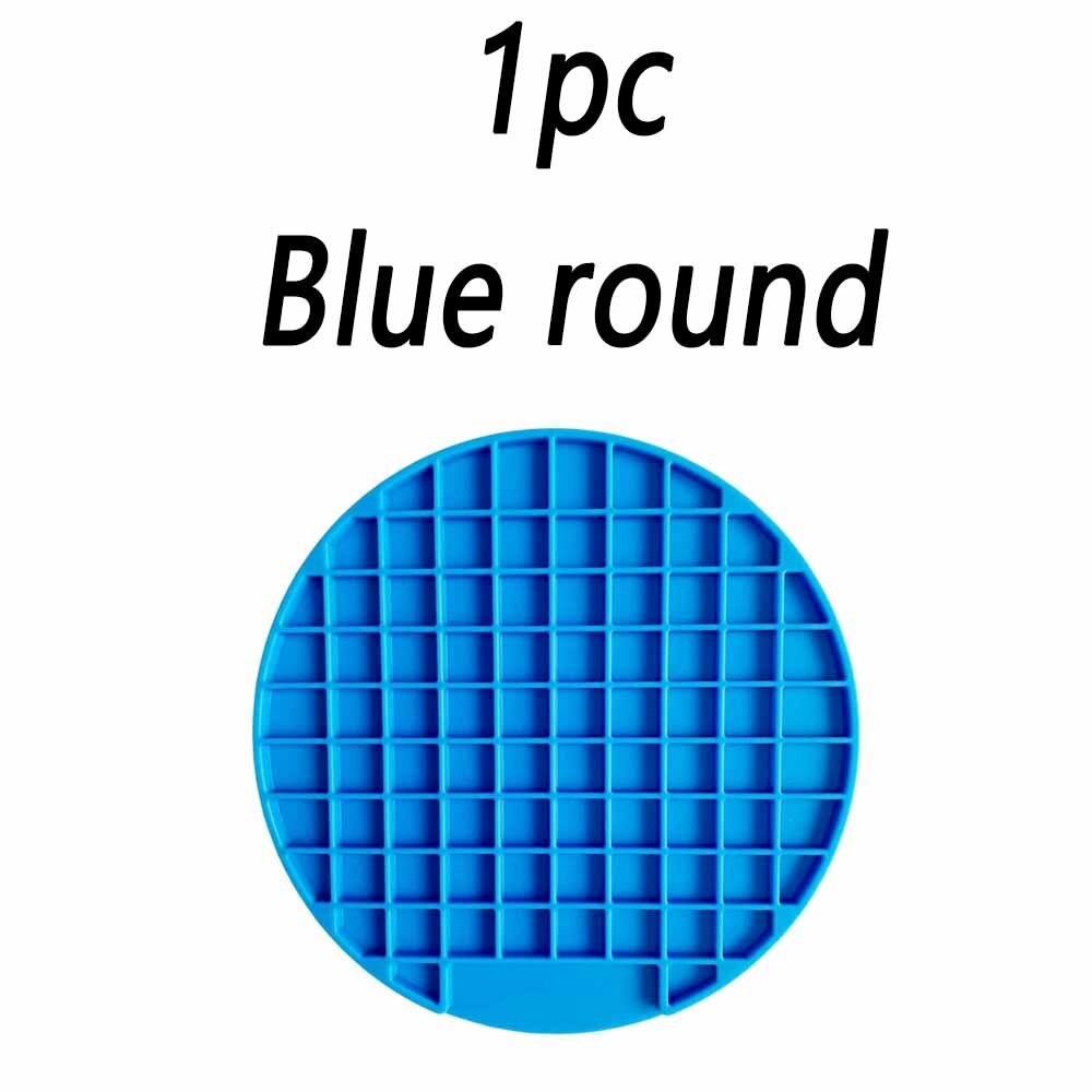 2 pièces Lickimat Bol pour Chiens Pet Gamelle Pour Ingestion Lente L'anxiété Chien Alimentaire Conteneur Silicone Lécher Tapis Pour chats Produits D'alimentation pour Accessoires: 1pc round blue