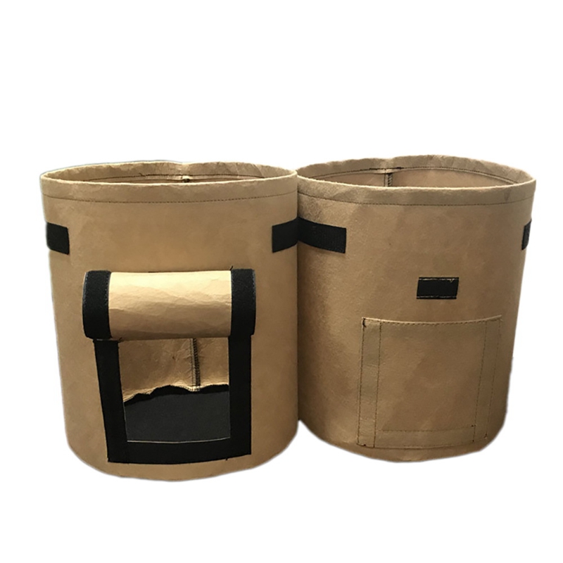 2 Pcs Vilt Plant Groeien Zakken 7 Gallon Geweven Stof Tuin Aardappel Pot Greenhouse Groenteteelt Tassen: Yellow