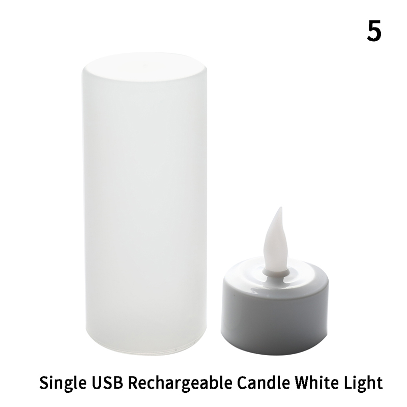 Candela ricaricabile senza fiamma ricaricabile a LED con luce di ricarica USB con USB, candele a batteria ricaricabile senza fiamma: 5
