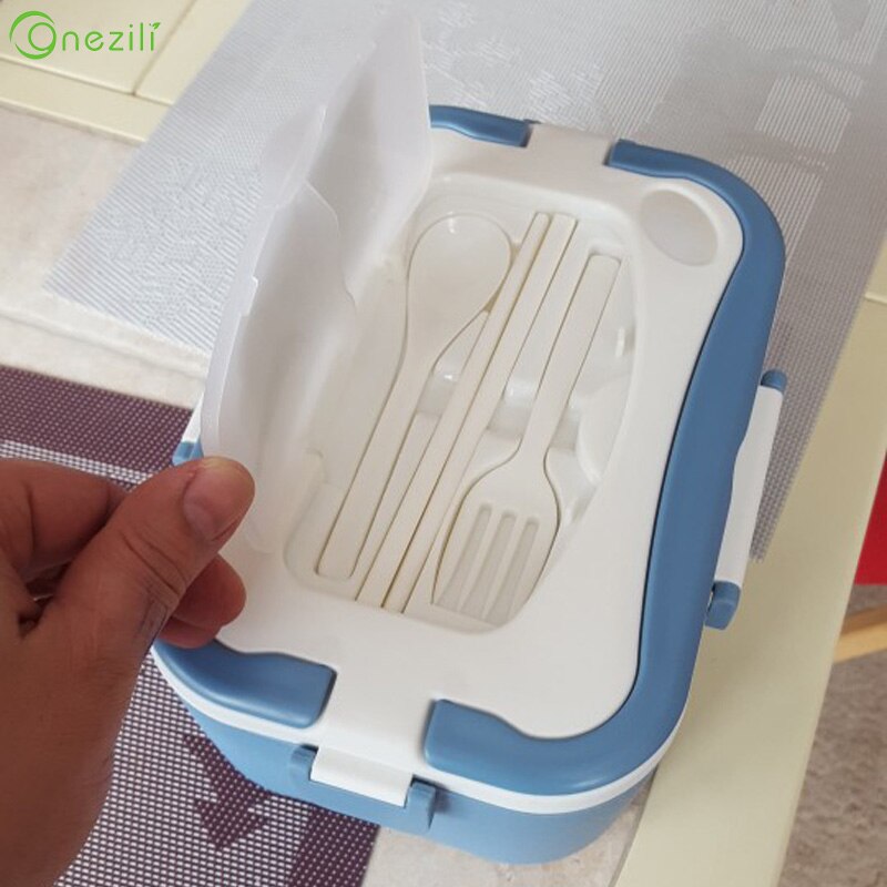Electric Lunch Box Portable Heated Food Warmer Box Stainless Steel Inner Pot Lunch Box Set 12V/24V/220V for Car/Truck Lunch Box