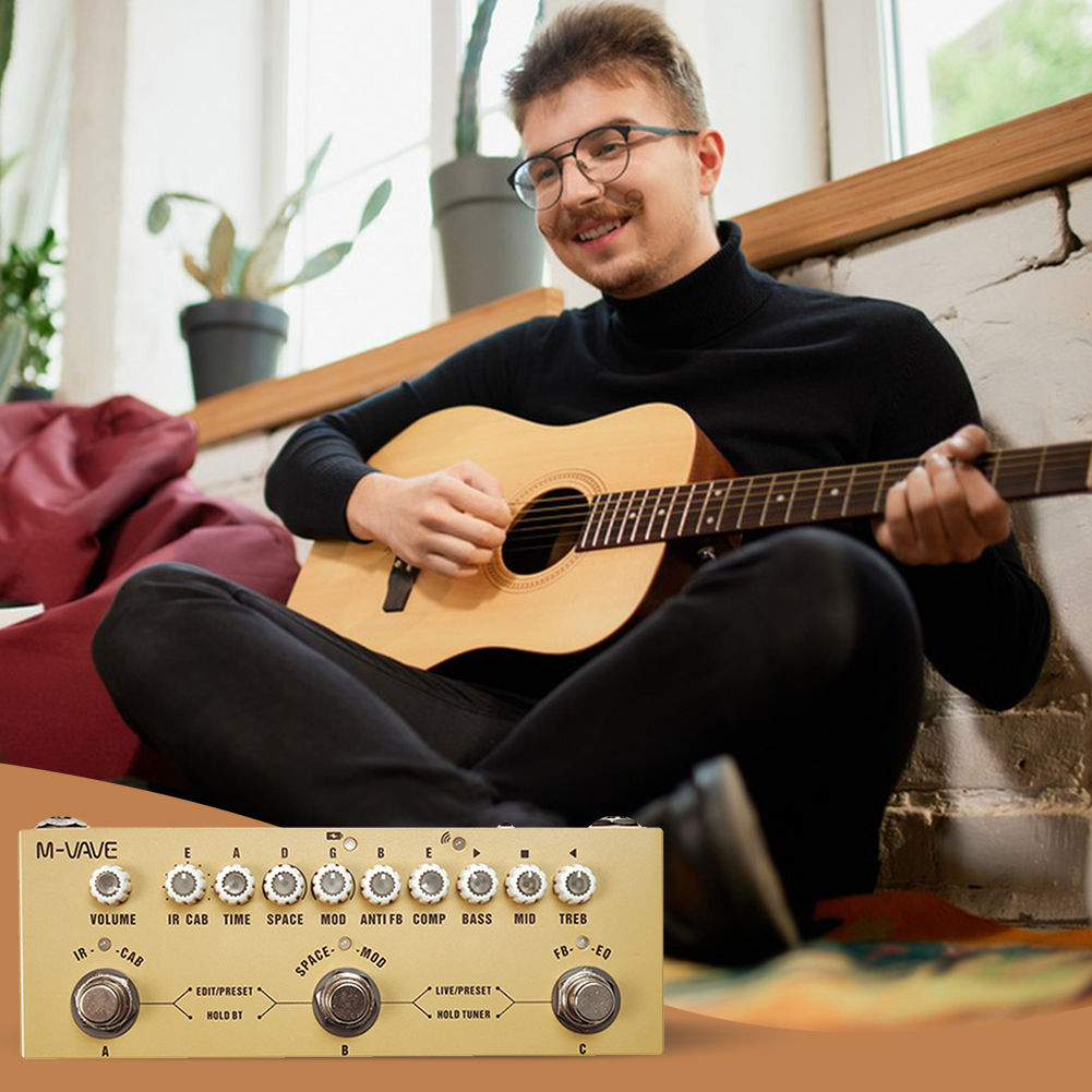 Multi-effectpedaal IR-laden 9-AMP-modellen Reverb Delay Multi-effecten Pedaal voor akoestische gitaar Akoestische gitaar Multi-effectpedaal