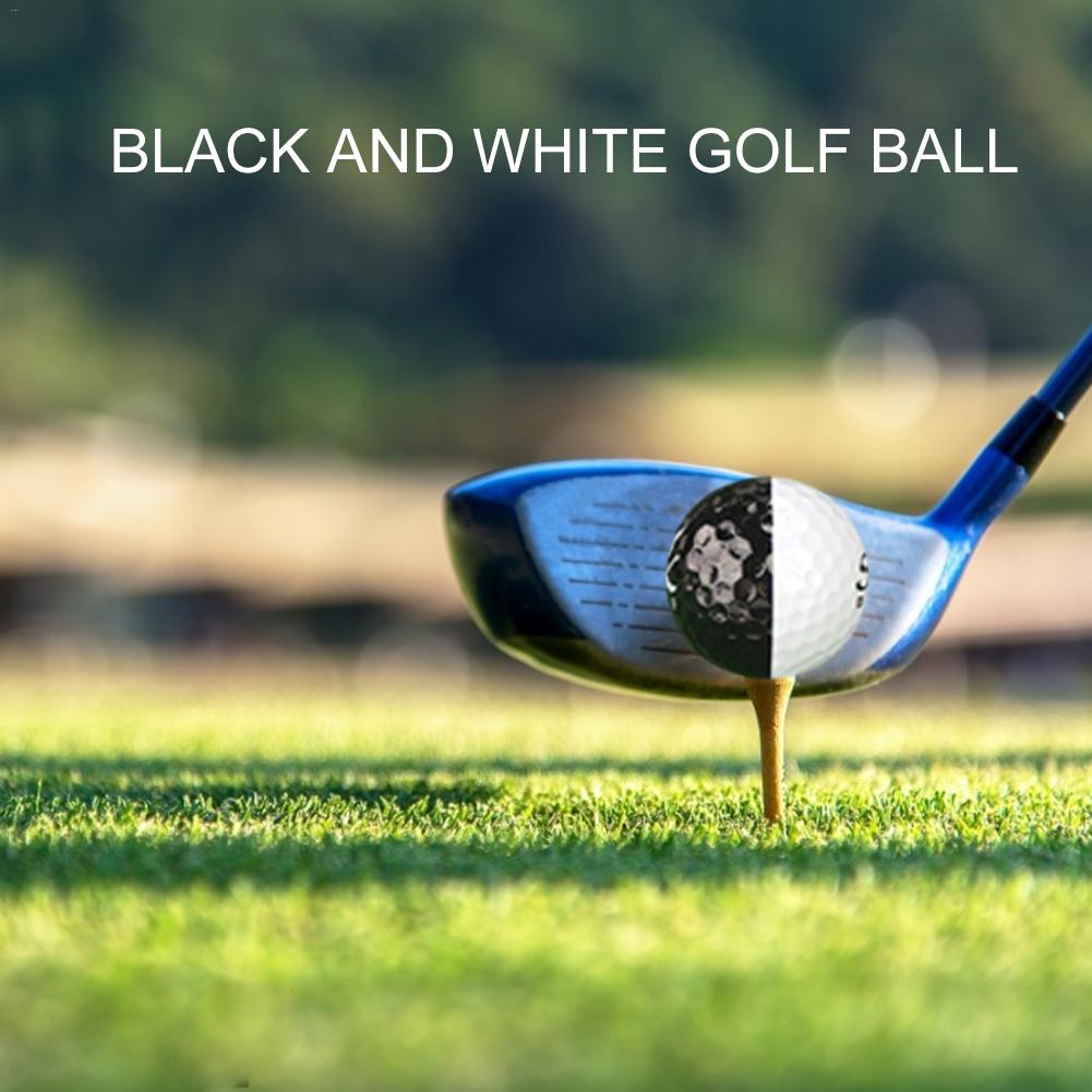 Golf Balls Set Long Distance Black And White 2 Layer Ball Golf Training Accessories For Putters