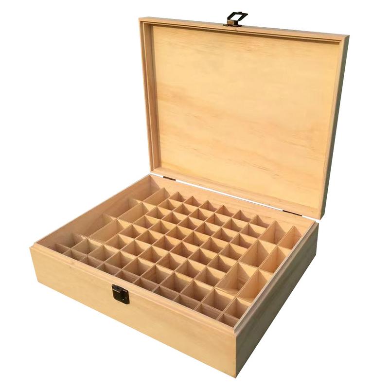 Caja de madera para aceites esenciales de 68 rejillas, caja de madera para almacenamiento de aceites esenciales, de madera sólida caja de , caja de aceites esenciales multicuadrada