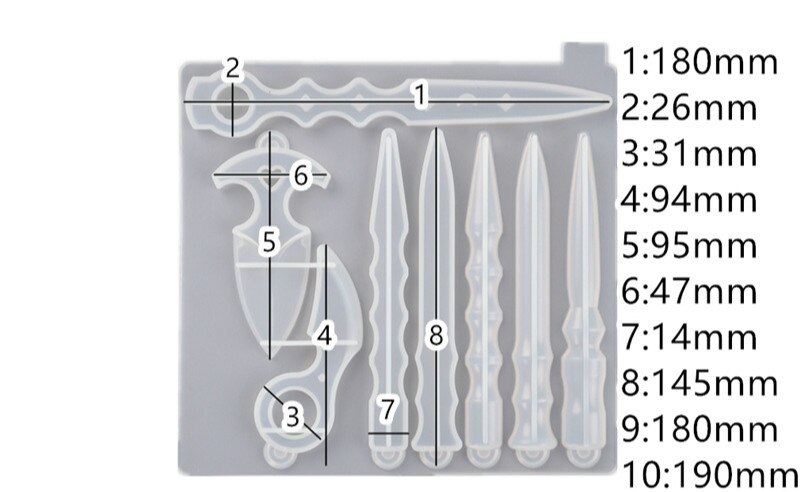 Diy resina uv jóias moldes artesanato ferramentas de jóias cola epoxy varinha mágica silicone chaveiro resina ferramentas: knife mold 01