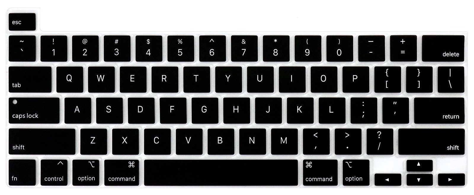 Us Layout Voor Macbook Pro 13 M1 Chip A2338 Toetsenbord Cover Silicium Voor Macbook M1 Chip Pro 13 A2338 toetsenbord Skin Protector: US Black