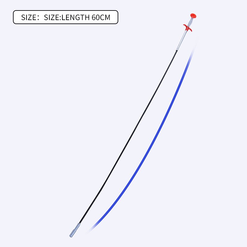 Sink Drain Blockades Clip Stainless Steel Drain Sewer Dredge Pipeline Hook Cleaner Bendable Kitchen Bathroom Home Cleaning Tools: 60CM