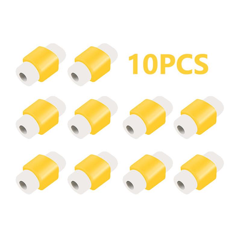 10pcs Mini USB Cable Protector Cord Protection Data Charger Line Cover Wire Cover for iPhone Data Cord: Yellow