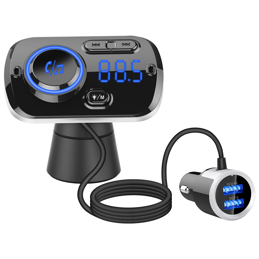 FM transmitter FM car MP3 Bluetooth fast charge full frequency point transmission wireless car charger