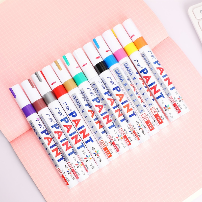 1Pcs Metallic Marker 12 Kleuren Voor Kiezen Verf Marker Niet Giftig Permanente Marker Pen Diy Art Marker