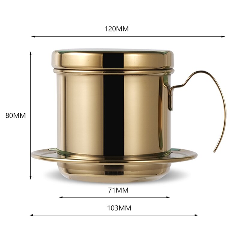 Vietnam Stijl Koffie Filter Mok Cup Kruik Rvs Metalen Koffie Drip Cup Filter Maker Zeef Koele Perfecte Coffeeware