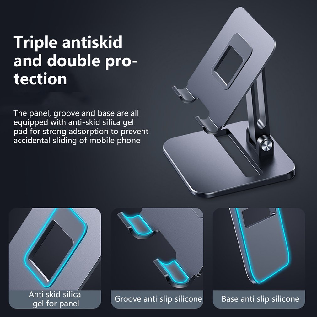 Tablet-halterung aus aluminium, höhenverstellbar und faltbar, sicher für ipad, samsung und xiaomi