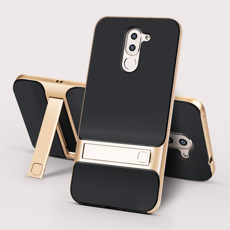 Back Cover voor Huawei Honor 6X Siliconen Case TPU PC 360 3D Stand Telefoon Gevallen Funda Honor6X GR5 Mate 9 Lite Mate9 Mate9Lite: Royce Gold