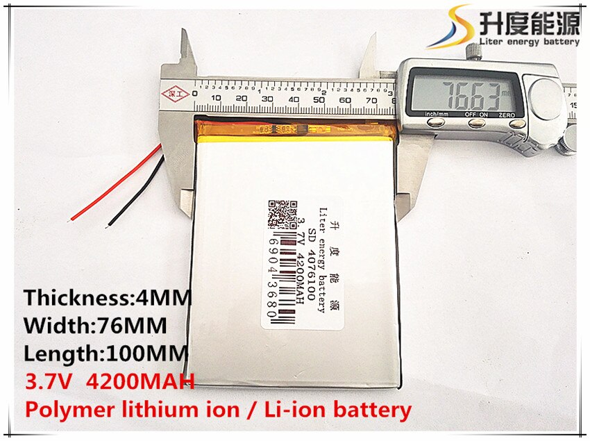 3.7 V 4200 mah tablet battery brand tablet gm lithium polymer battery 4076100