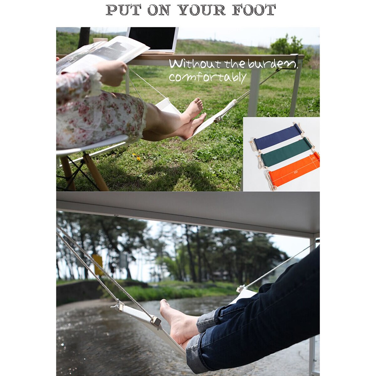 Voet Rest Stand Set Draagbare Desk Voeten Hangmat Met Haak Verstelbare Voetsteun Care Tools Home Office Outdoor Voeten Hangmat