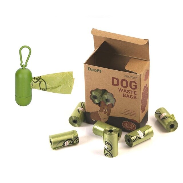 Dog Poop Bags Earth-Friendly Outdoor Home Clean Refill Garbage Bag Compostable Dog Poop Bags 270/690 Large Quantity: 16Dispenser Dsoft