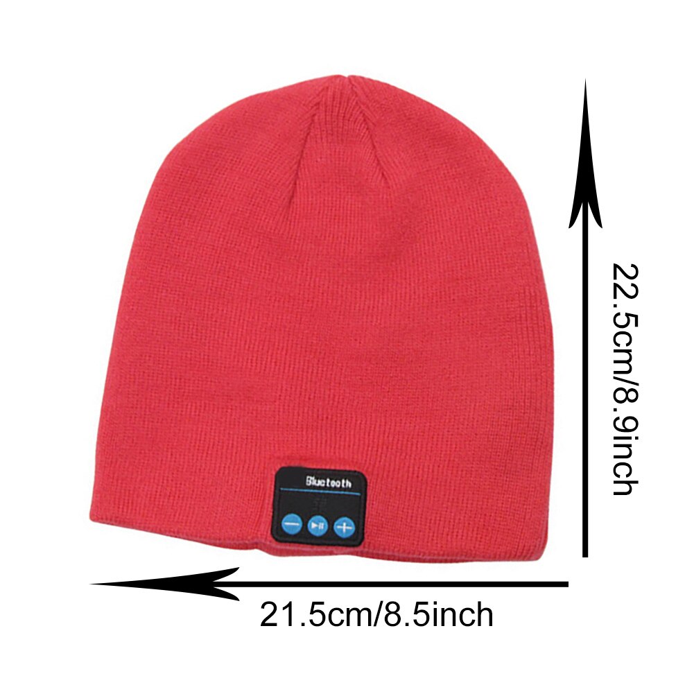 Draadloze bluetooth-muts, gebreide fluwelen wintermuts met ruitjesmotief, magische warme slimme muts, draadloze unisex muts met koptelefoon