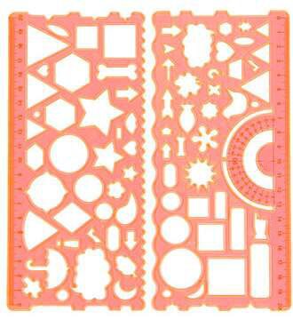 2pcs Student with ruler ruler primary school pupils draw multi-function protractor painting hollow curve wave ruler drawing 20cm: NO3