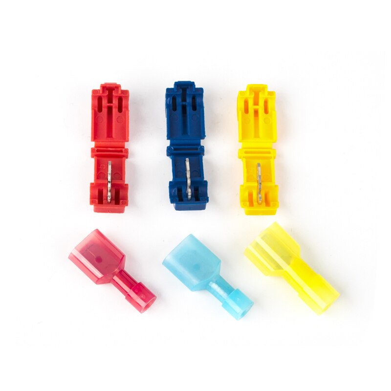 120pcs Quick Electrical Cable Connectors Snap Splice Scotch Lock Wire Terminals Crimp Self-Stripping Clip Insulated Male Spade