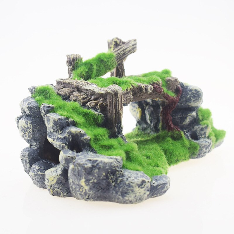 1PC Aquarium Resin Bridge Fish Play Cave Ornaments Aquarium Decoration Turtle Tank Landscape Rockery Crafts Pet Supplies