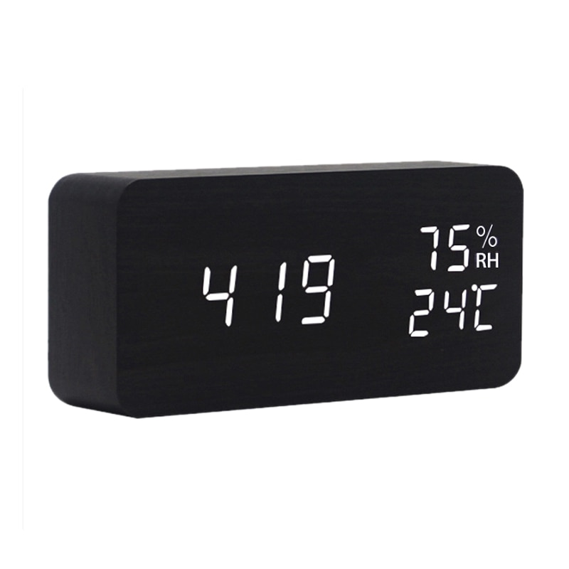 Modern Led Alarm Clock Temperature Humidity Electronic Desktop Digital Table Clocks Home voice control LED smart alarm clock