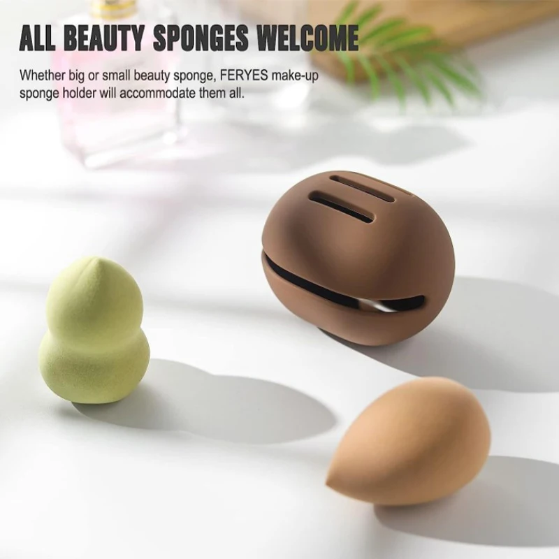 1PC porta spugna per trucco custodia ecologica in silicone multi-foro per spugna di bellezza custodia da viaggio protettiva per soffio cosmetico