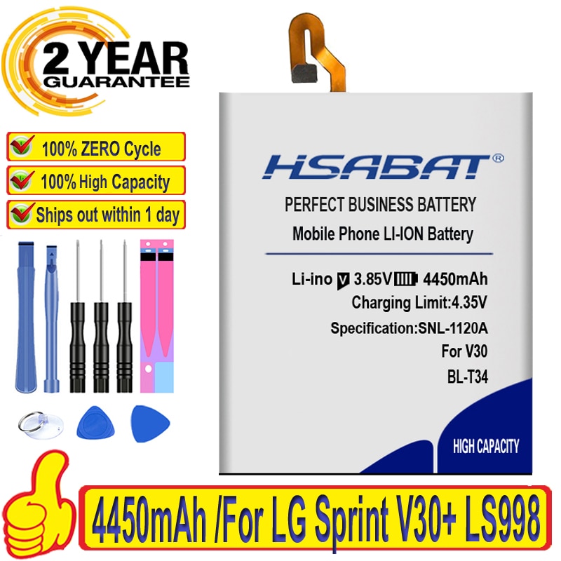 Top Brand 100% 4450mAh BL-T34 Battery for LG Sprint V30+ LS998 V30 V30A H930 H932 Batteries + free gfit