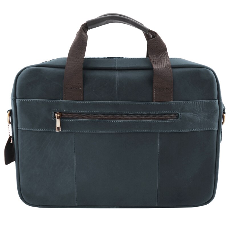 Aktetassen herentas pu leer multifunctionele messenger bags laptoptas leren aktetas: Grijsblauw