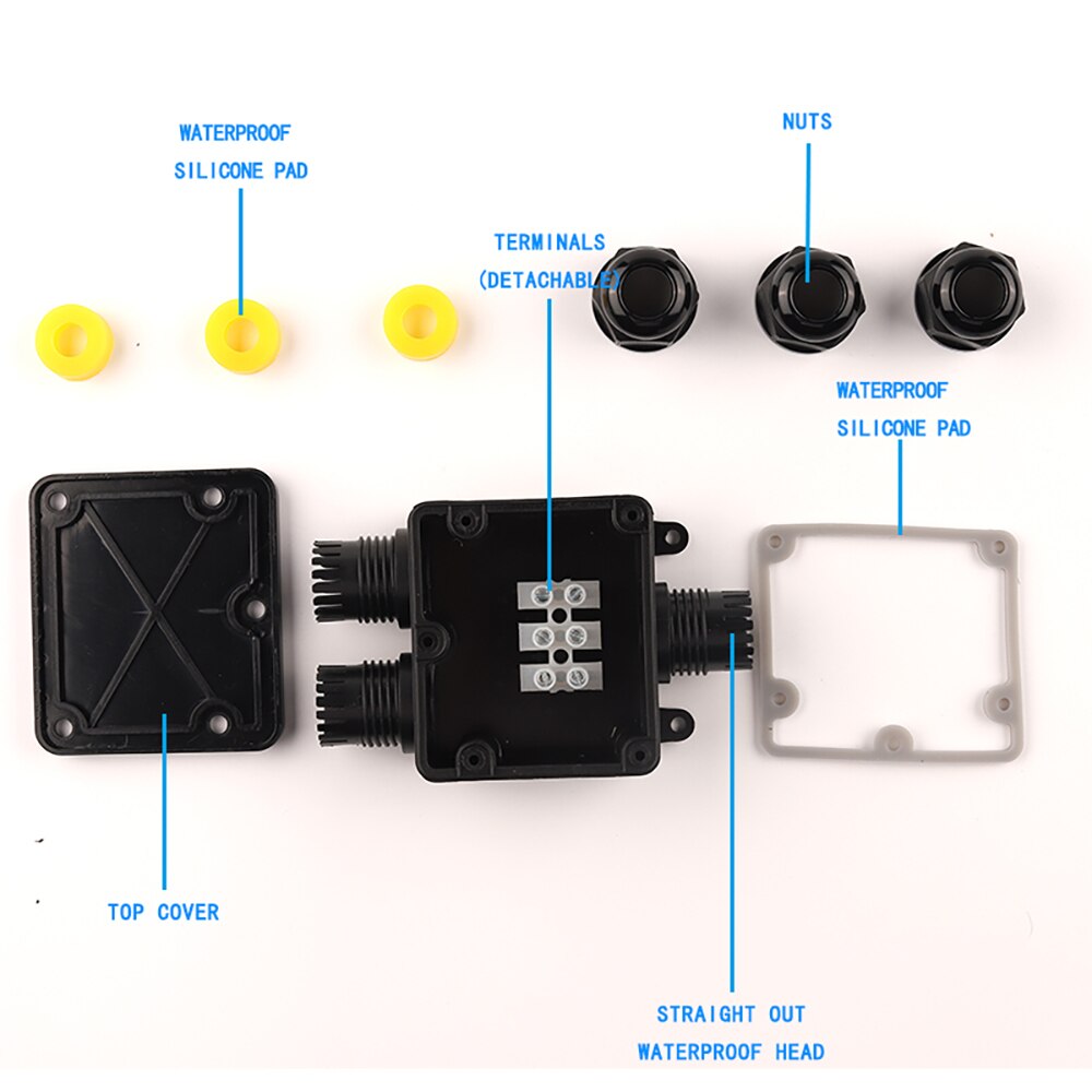2/3 Way Electrical Outdoor Waterproof Cable wire connector IP68 41A/450V Junction Box With terminal for Light Wiring Accessories