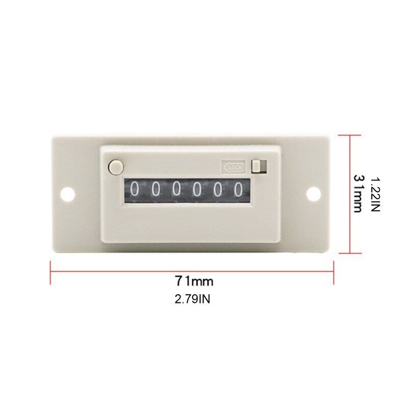 6 Digit Electromagnetic Pulse Counter DC 3.5W AC3W 200 Million Times AC220V / AC110V / DC24V / DC 12V