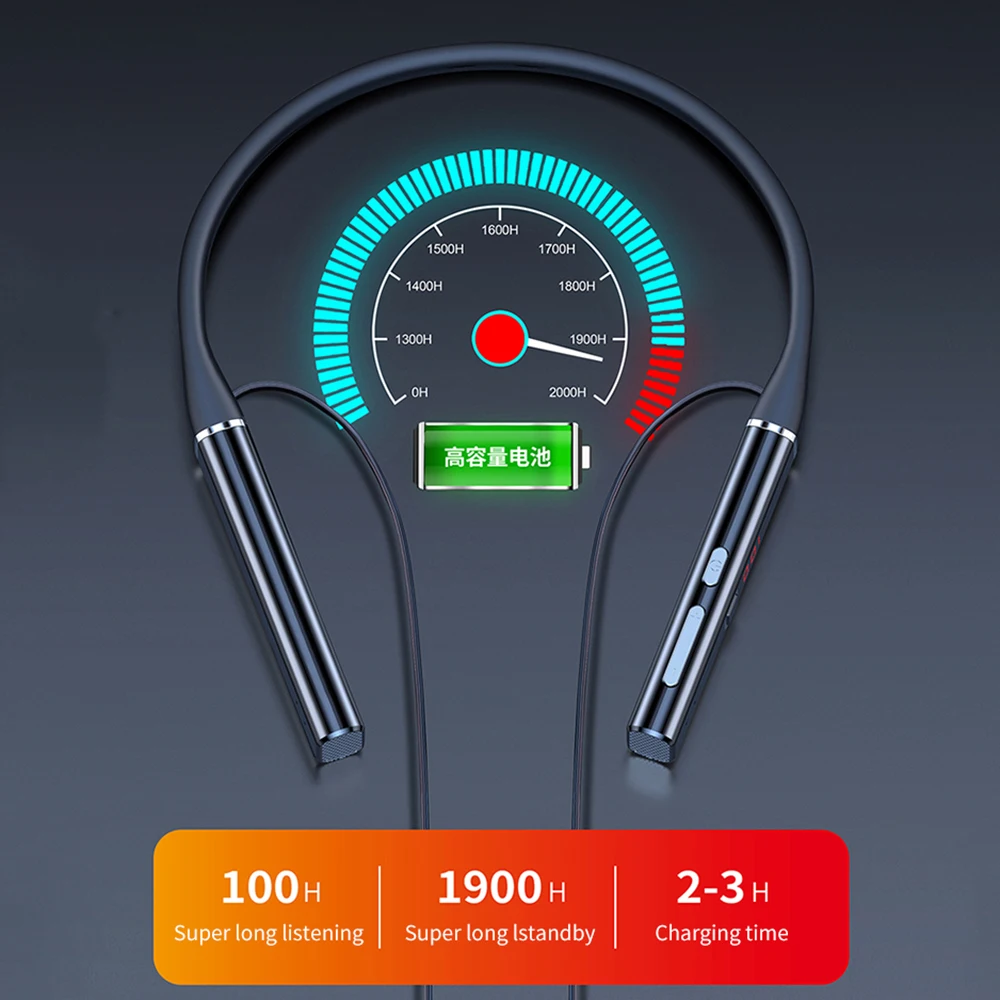 Auricolari bluetooth wireless da 100 ore, auricolari sportivi da corsa con archetto magnetico, auricolari sportivi impermeabili, riduzione del rumore  s720