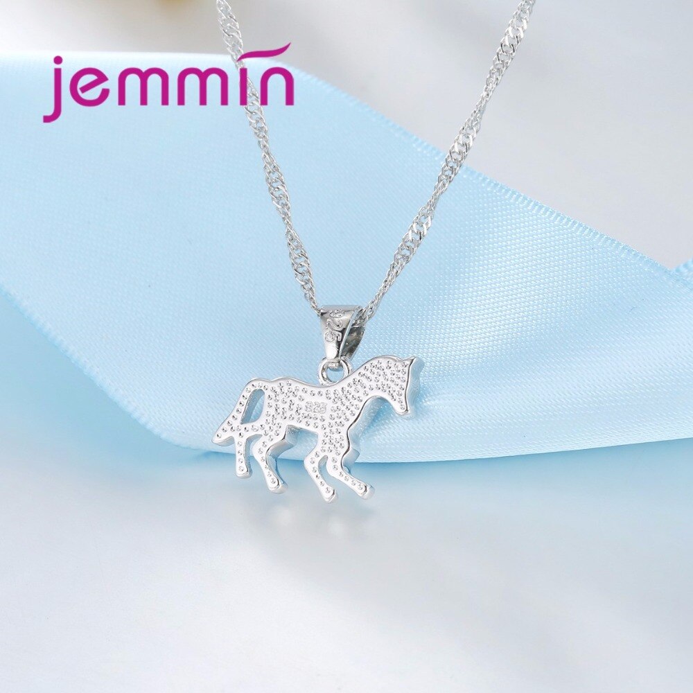 Mooie Animal Leuke Paard 925 Sterling Zilver Blauw Vuur Opaal Kettingen Voor Vrouwen Meisjes Statement Ketting Party Accessoire