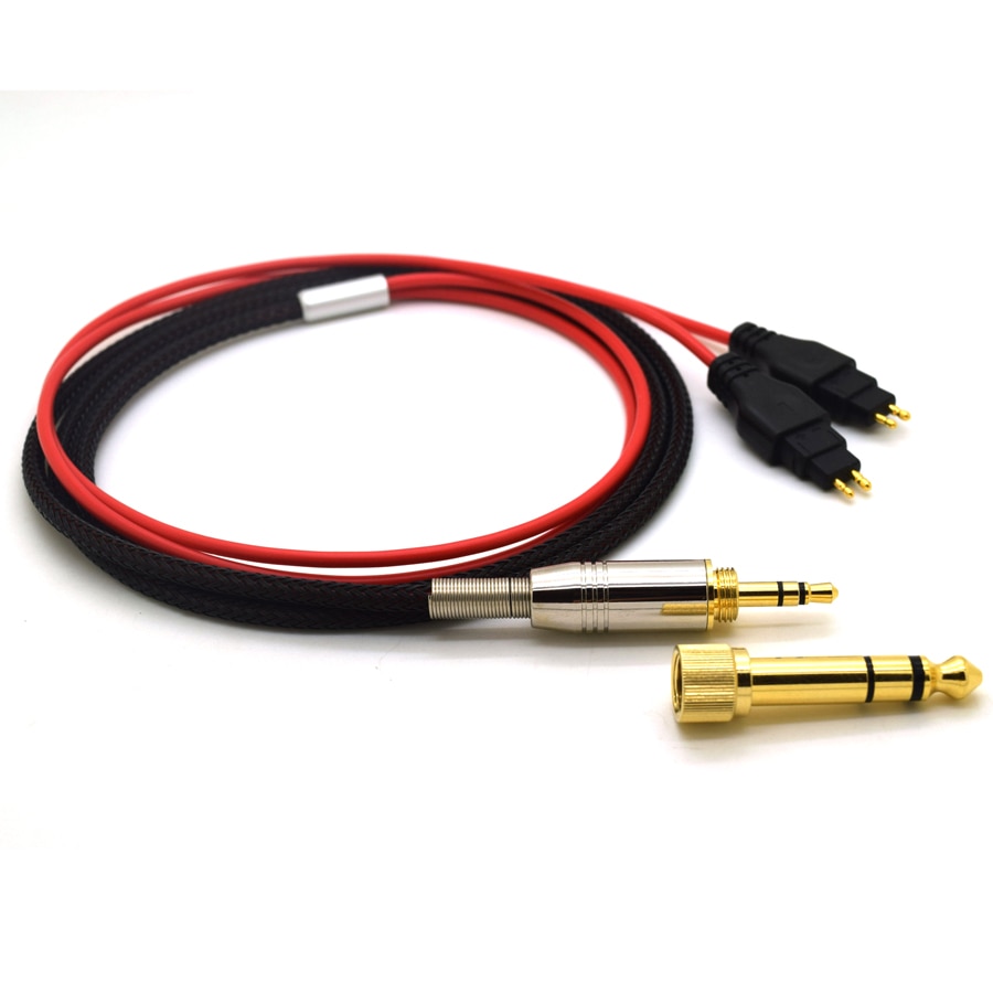 Cavo per Sennheiser Cuffia HD600 HD650 HD525 HD545 HD565 HD580 Cuffie di Ricambio Cavo Audio Cavi di 3.5mm a 6.35mm jack: 1.5m red