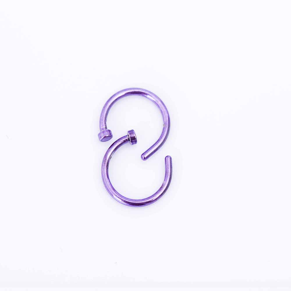 IPARAM 1pc nostrils 8-color nose nail ring nose ring ring body false puncture puncture for women: Purple