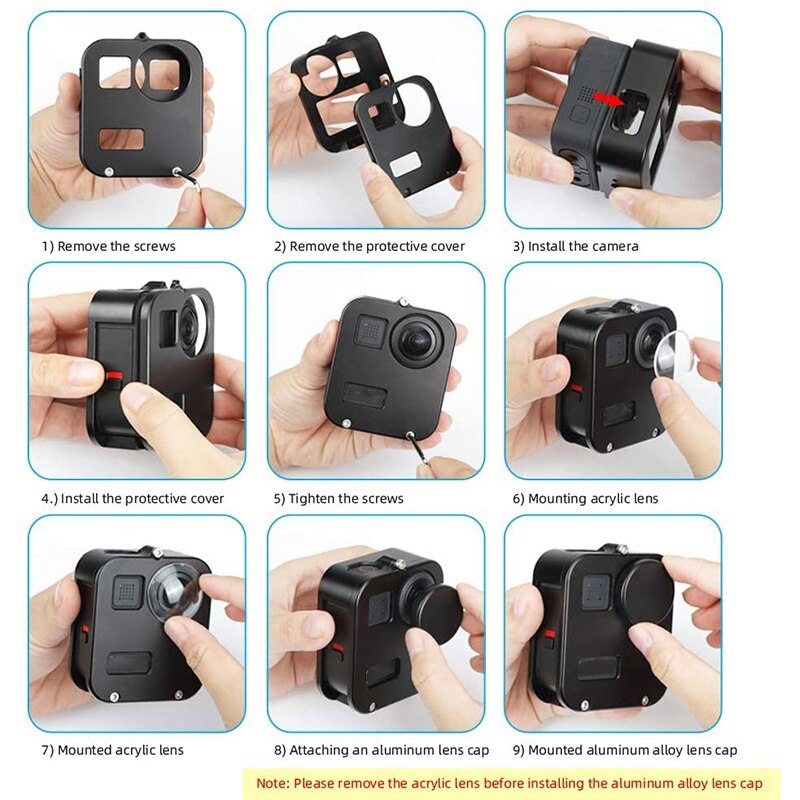 Carcasa protectora resistente al agua para GoPro Max accesorios de Cámara de Acción