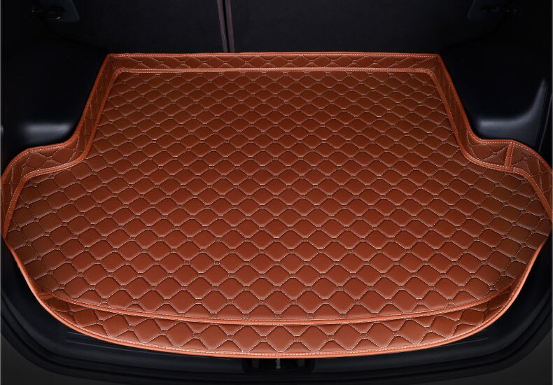 Kofferbak Mat Voor Hyundai Santa Fe Modificatie Kofferbak Pat Bescherming High-Side Waterdichte Auto Decoraties: high brown