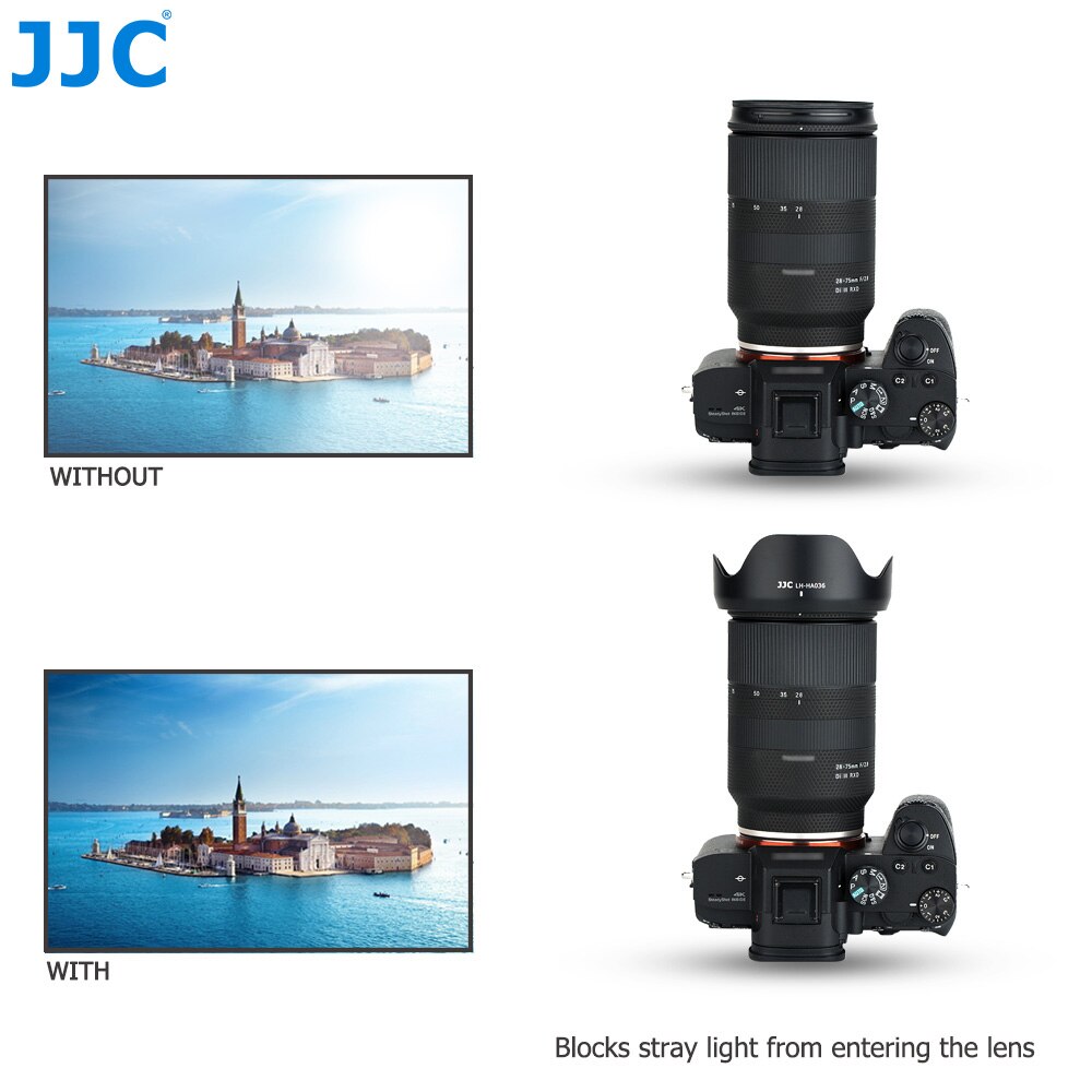 Jjc Camera Bloem Zonnekap Voor Tamron 28-75Mm F/2.8 Di Iii Rxd Lens (Model: a036) Vervangt Tamron HA036 Zonnekap Abs Zwart