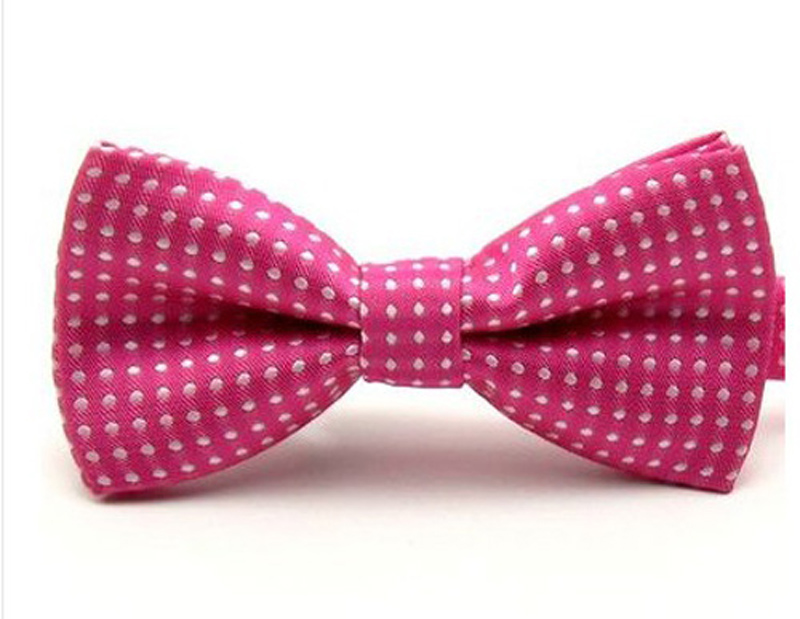 Baby dreng barn sløjfe barn polkaprikker bryllup smoking færdigbundet sløjfe slips bwtyy 0003: Hot pink
