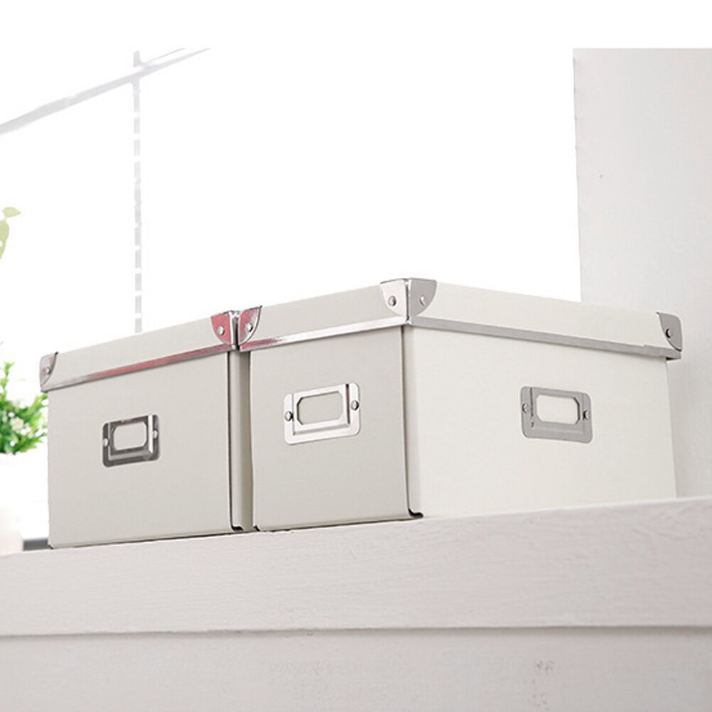 Portable Storage Case With Cover Foldable Paper Household Storage Box White Organizer Bag For Bedroom Living Room