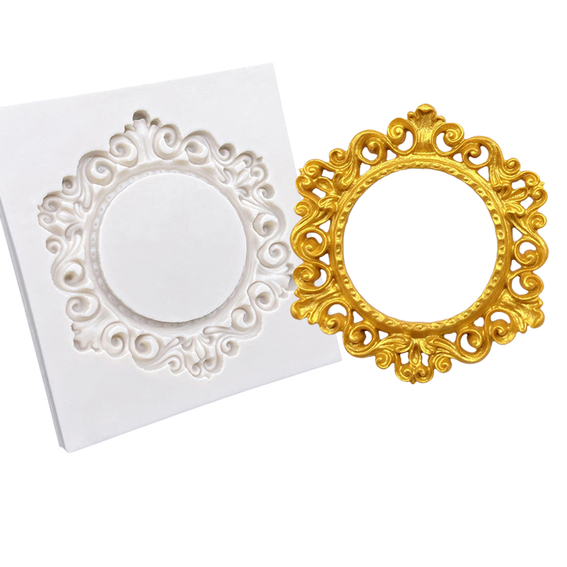 Photo Frame Mirror Silicone Mold Resin Tools Sugarcraft Cupcake Baking Mold Fondant Cake Decorating Tools: Red