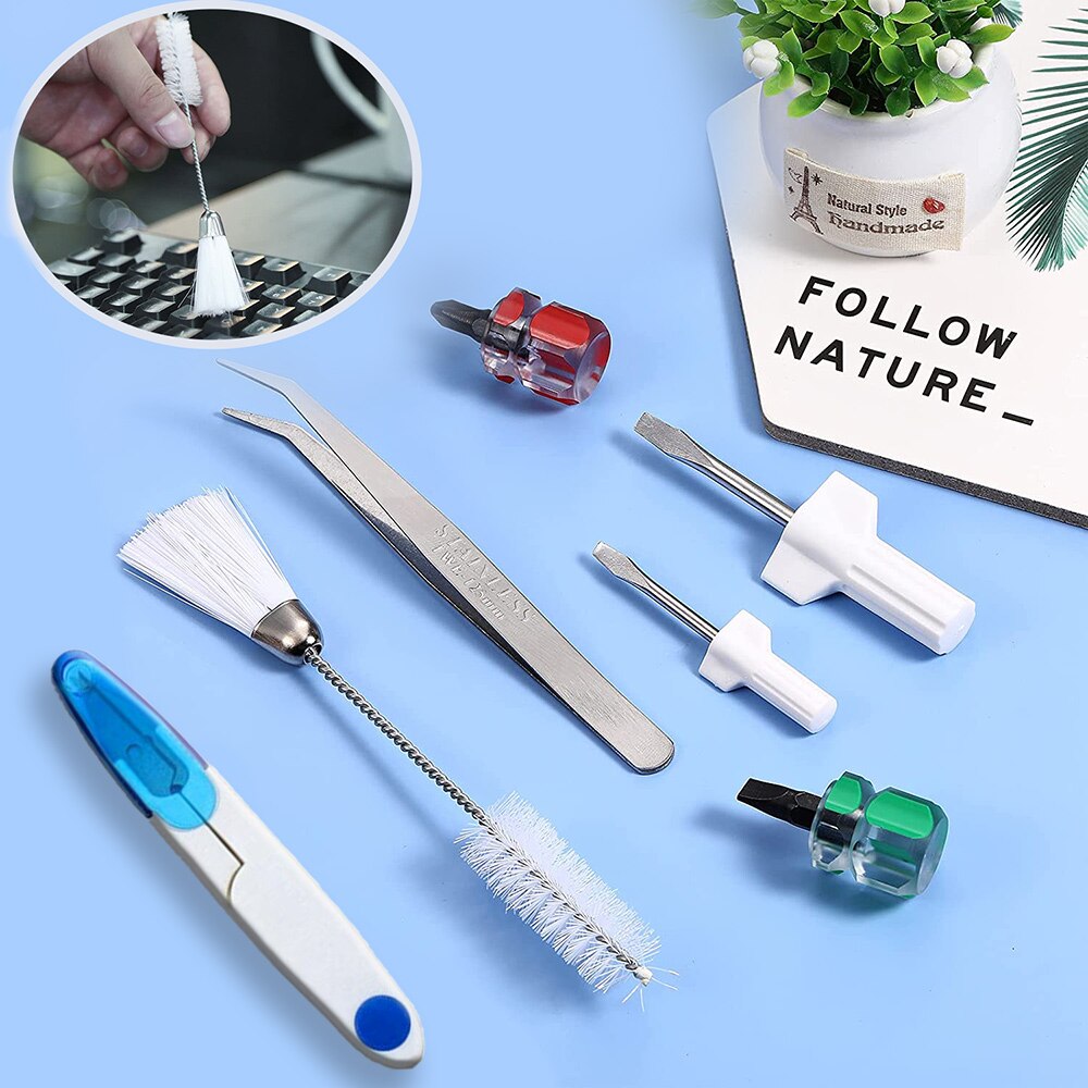 7pcs/set Sewing Machine Repair Kit Mini Sewing Screwdriver Set&amp;Cleaning Double Headed Lint Brush Sewing Accessories