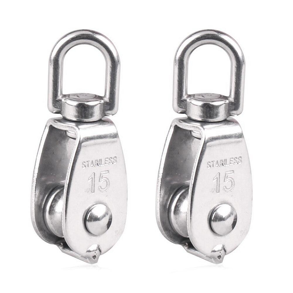 DSHA -Crane Pulley Block M15 Lifting Crane Swivel Hook single Pulley Block Hanging Wire Towing Wheel 10Pcs