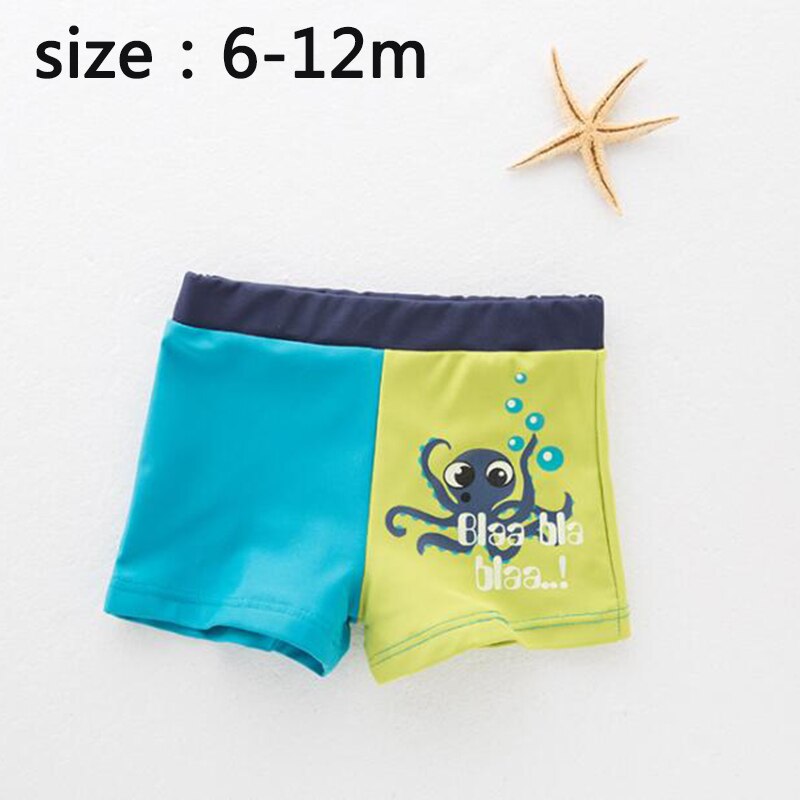 Boys beach shorts cartoon octopus printing swimwear children bathing suit toddler baby beach clothes 1-5Yrs: 6m to 12m