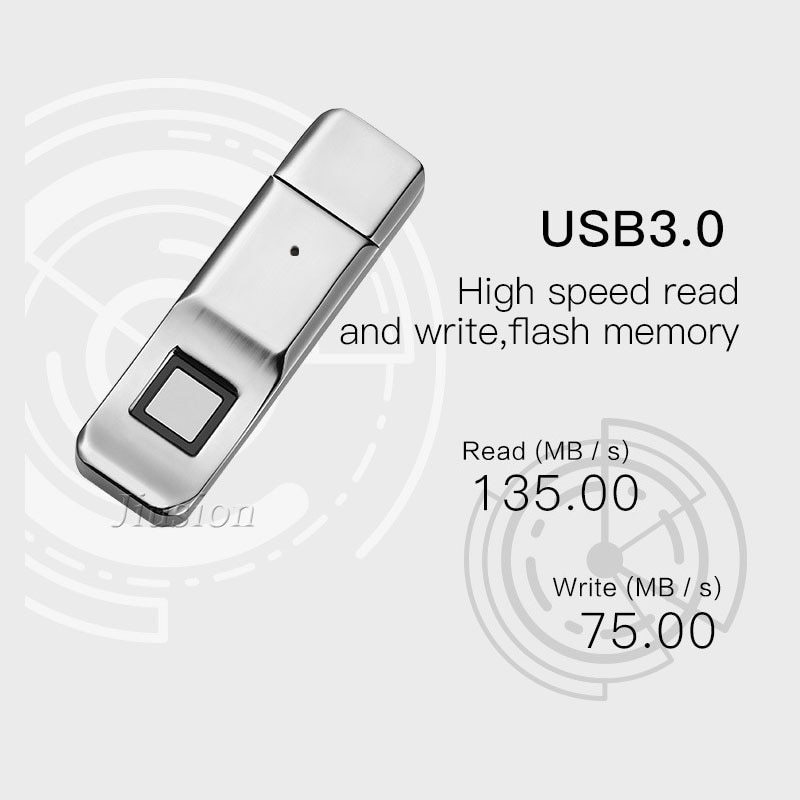 32gb fingeraftryk u disk smart usb 3.0 flashdrev hukommelse biometrisk intelligent kryptering sikkerhed  mp3 mp4 afspiller til computer pc
