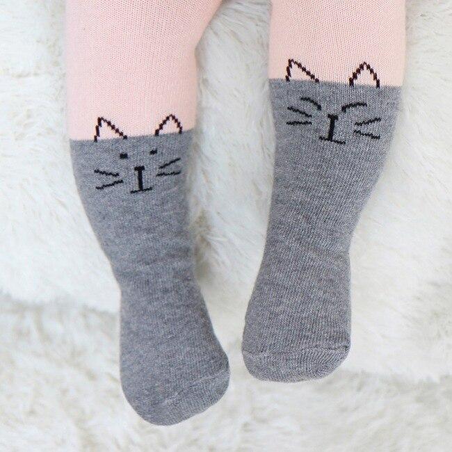 Baby Girls Tights Cartoon Cotton Knitting Sockings Baby Tights Cat Pattern for Girls Spring Soft Children Kids Tights: Default Title