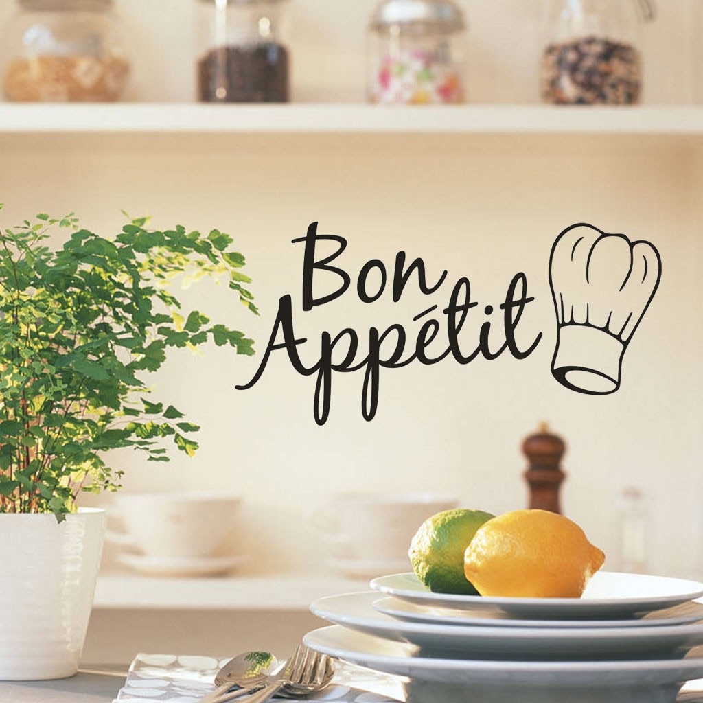 Food kitchen room decoration Kitchen Stickers Bon Appetit Wall Stickers diy vinyl adesivo de paredes home decals art Wallpapers: Default Title