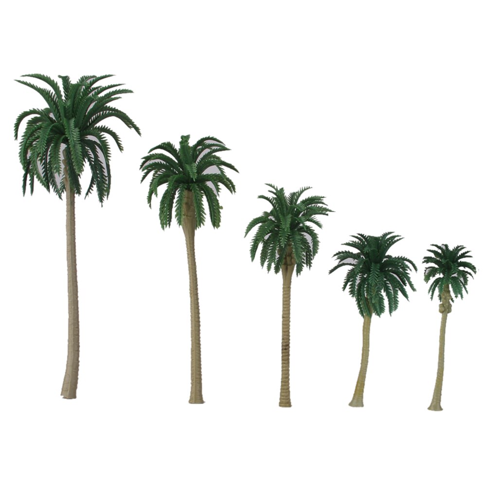 15 Plastic Model Coconut Palm Trees Rain Forest Beach Diorama Scenery HO N Z Model Trees Green Palm Trees Model Building Kits