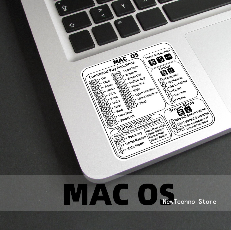 Keyboard Shortcut Stickers for Word Excel Windows/MAC/OS Letter Graphic Laptop Protective Sticker: Sky Blue